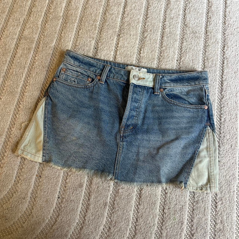 Free People Blue denim mini skirt size 27 Streetwear Punk Summer Party